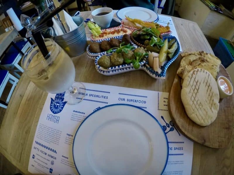 Table setting at Hamsa restaurant in Krakow