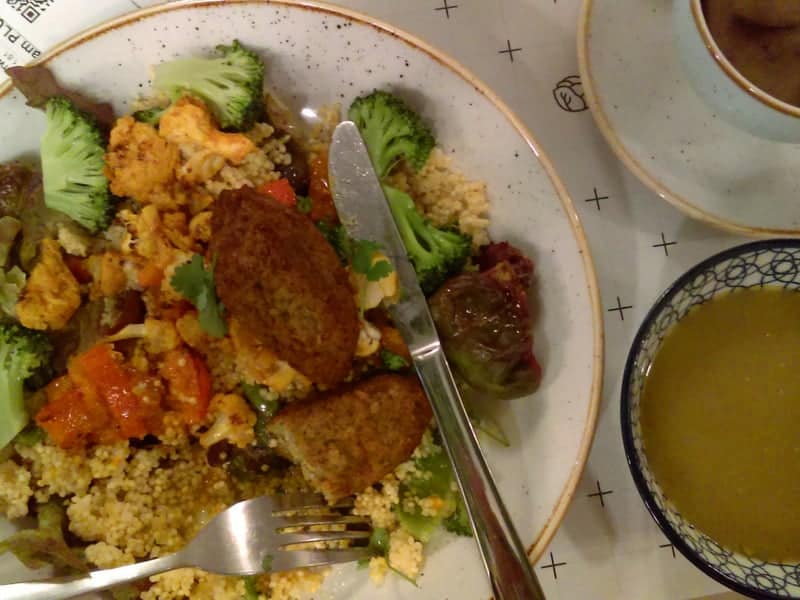 Veggie meal at Plus + restaurant